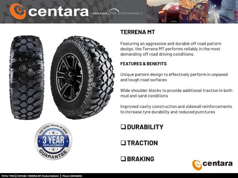 33x12.50R15LT-6PR 108Q CENTARA TERRENA MT - MUD TYRES (2509)