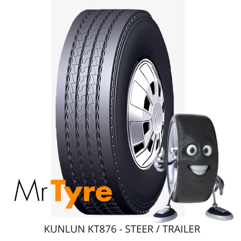11R22.5 KUNLUN 146/143K 18PR KT876 - STEER / TRAILER