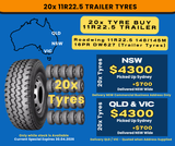 20x 11R22.5 TRAILER TYRE SPECIAL (Roadwing 11R22.5 148/145M 16PR DW627) MRTZ9