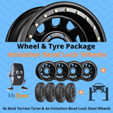 WHEEL & TYRE PACKAGE: 265/70R17 MT Mud Tyre & 17x8.0 Imitation Bead Lock Wheel (W&T) MRTZ9