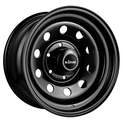Black Steel Rim 16"  (16 x 8.0) Sunraysia style wheel pattern. (1x Wheel) Round Hole