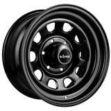 Black Steel Rim 16"  (16 x 8.0) Sunraysia style wheel pattern. (1x Wheel) D Hole